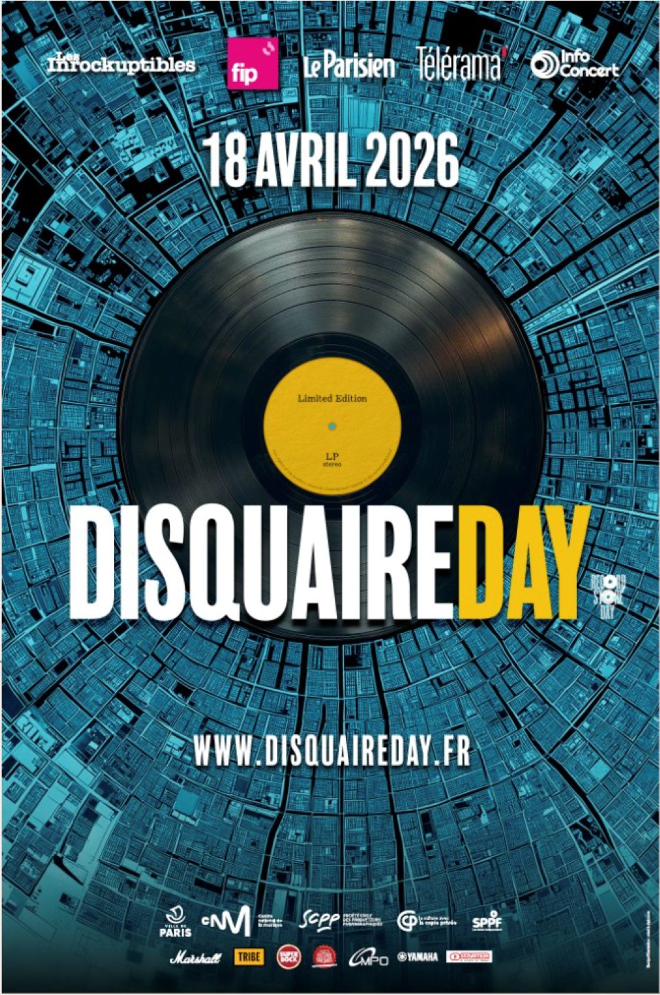 Disquaire Day poster: 18 April 2026; www.disquaireday.fr.